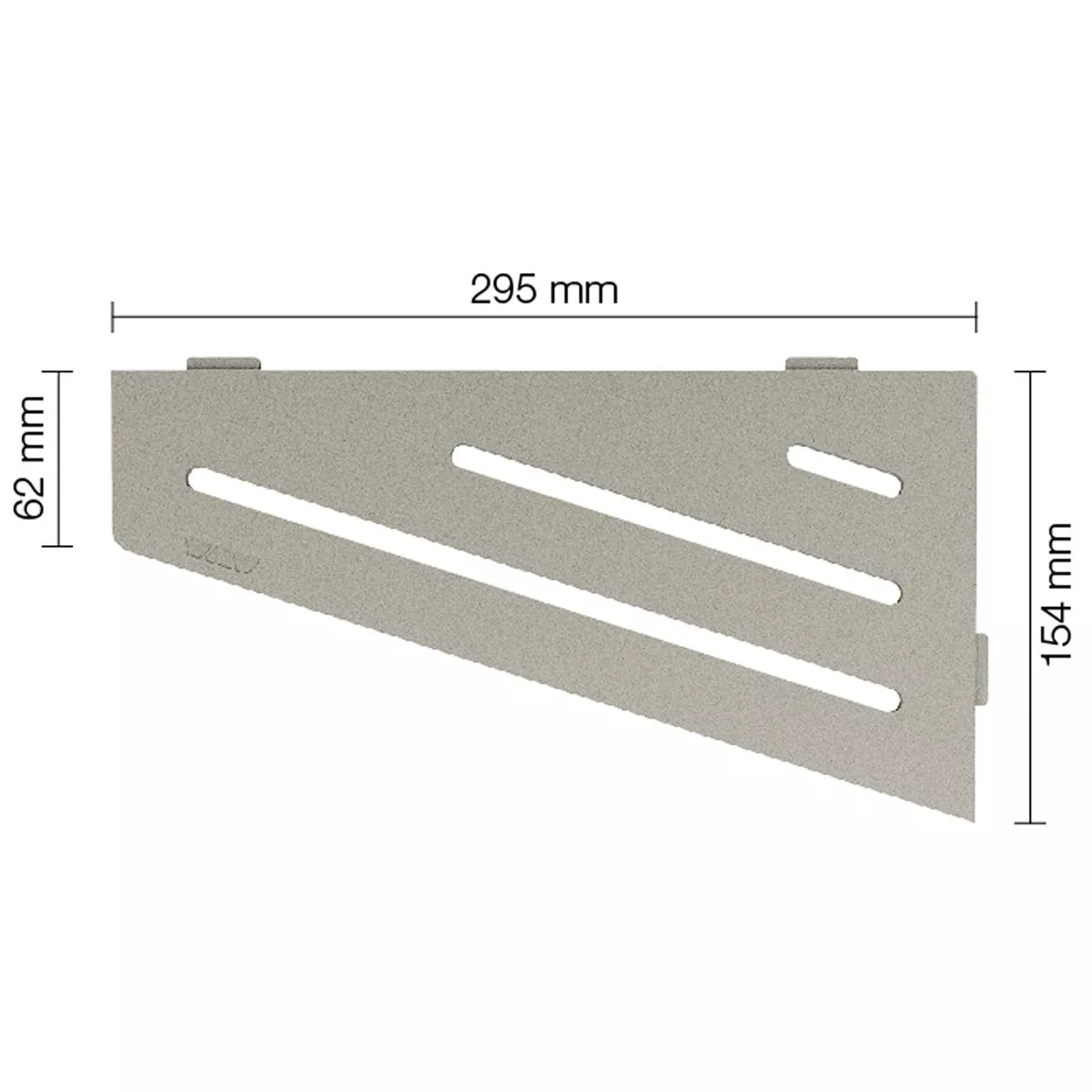 Wandplank doucheplank Schlüter vierkant 15,4x29,5cm golf grijs