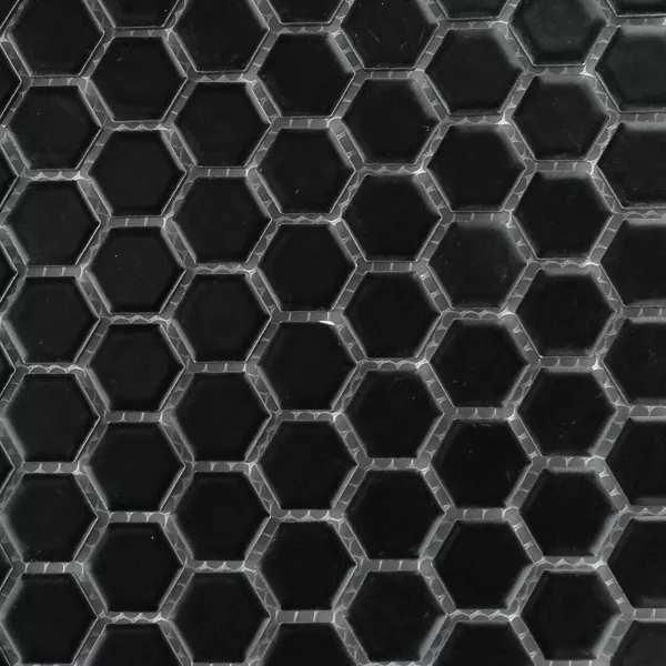 Sample Mozaïektegel Keramiek Hexagon Zwart Mat H23