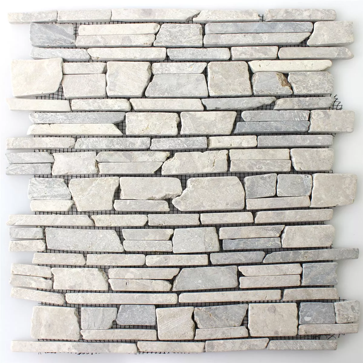 Sample Mozaïektegel Marmer Brick Uni Grey