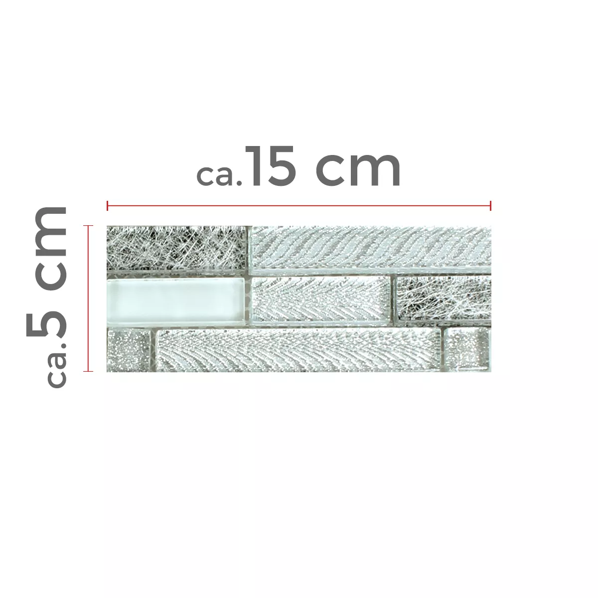 Sample Mozaïektegel Zaide Glas Alu Mix Zilver Grijs