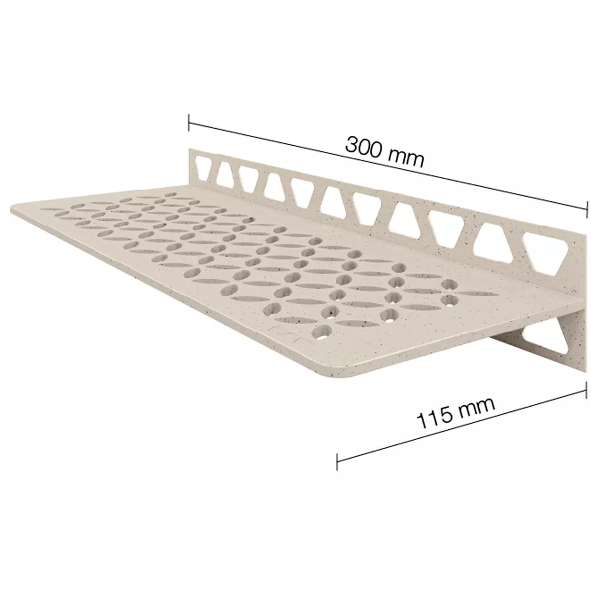 Doucheplank wandplank Schlüter rechthoek 30x11,5cm bloemen ivoor