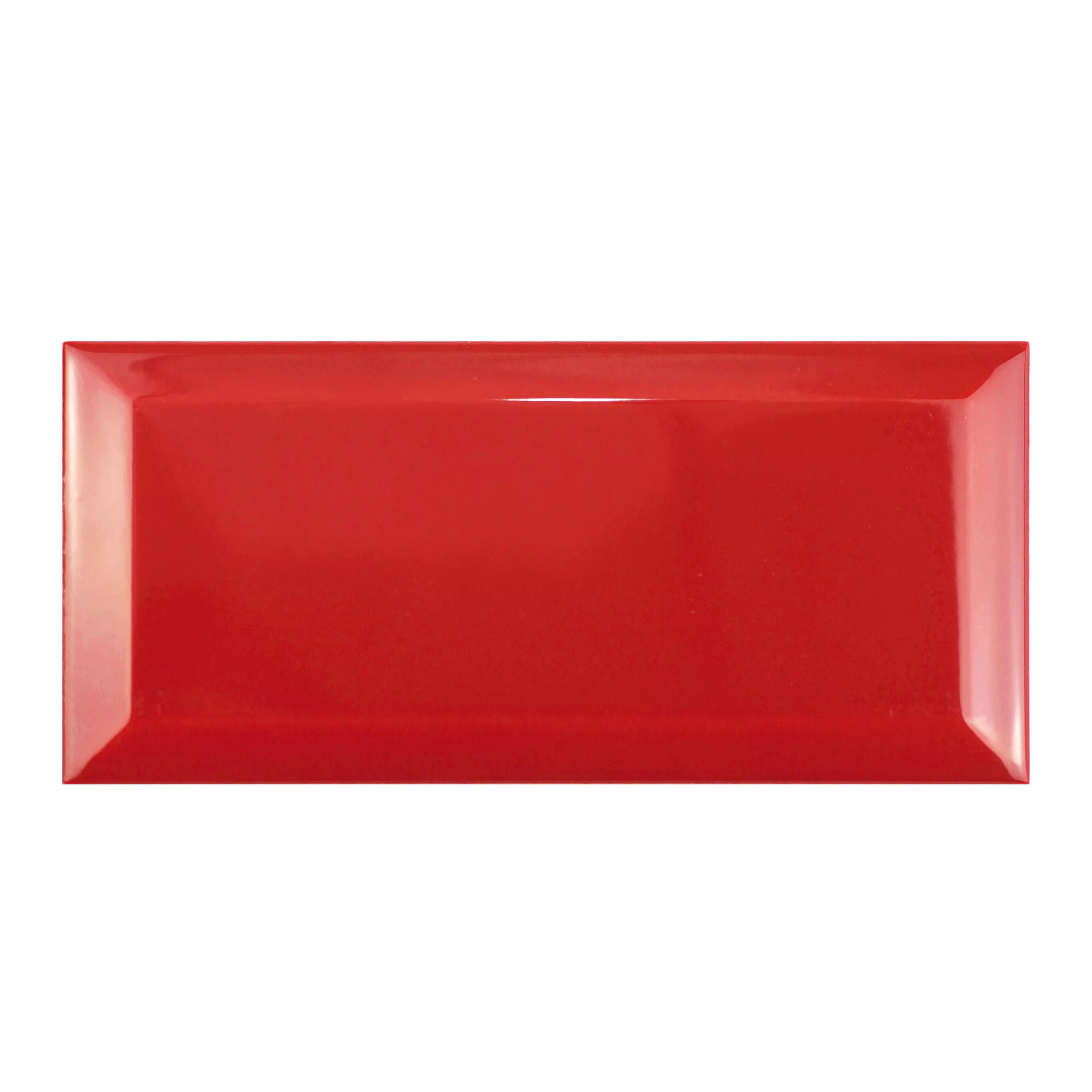 Metro Wandtegels Brasilia Met Facet 7,5x15x0,7cm Rojo