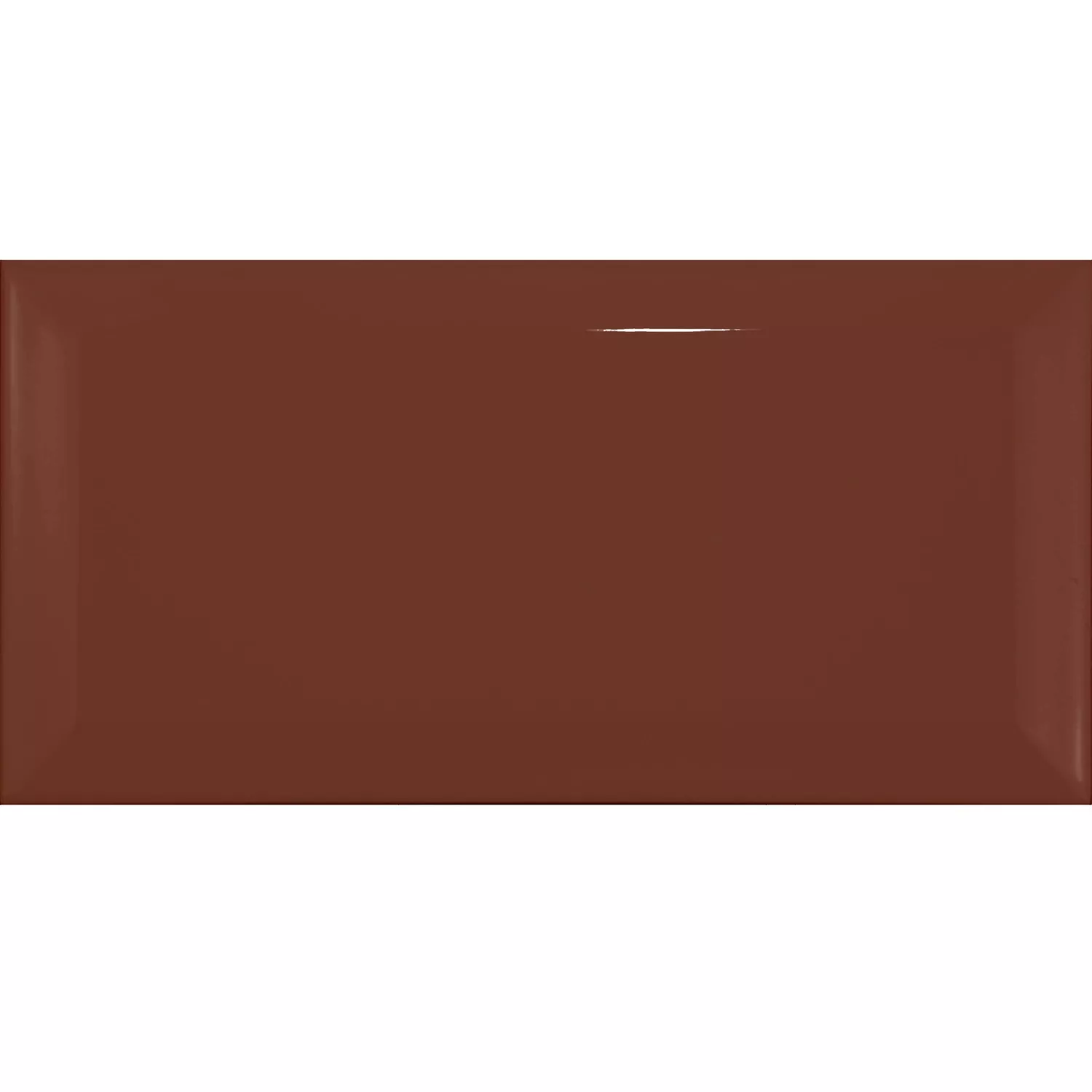 Metro tegel Bruin Glanzend 7,5x15 cm Met Facet Pitcox Marron