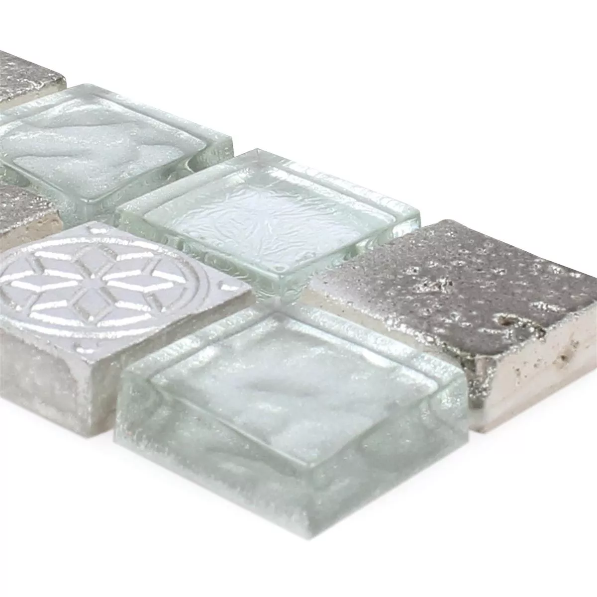 Glas Natuursteen Tegelranden Rockport Zilver
