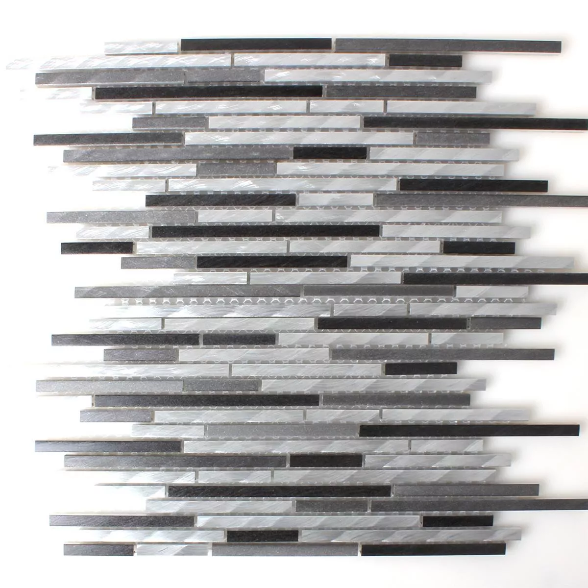 Sample Mozaïektegel Aluminium Zwart Grijs