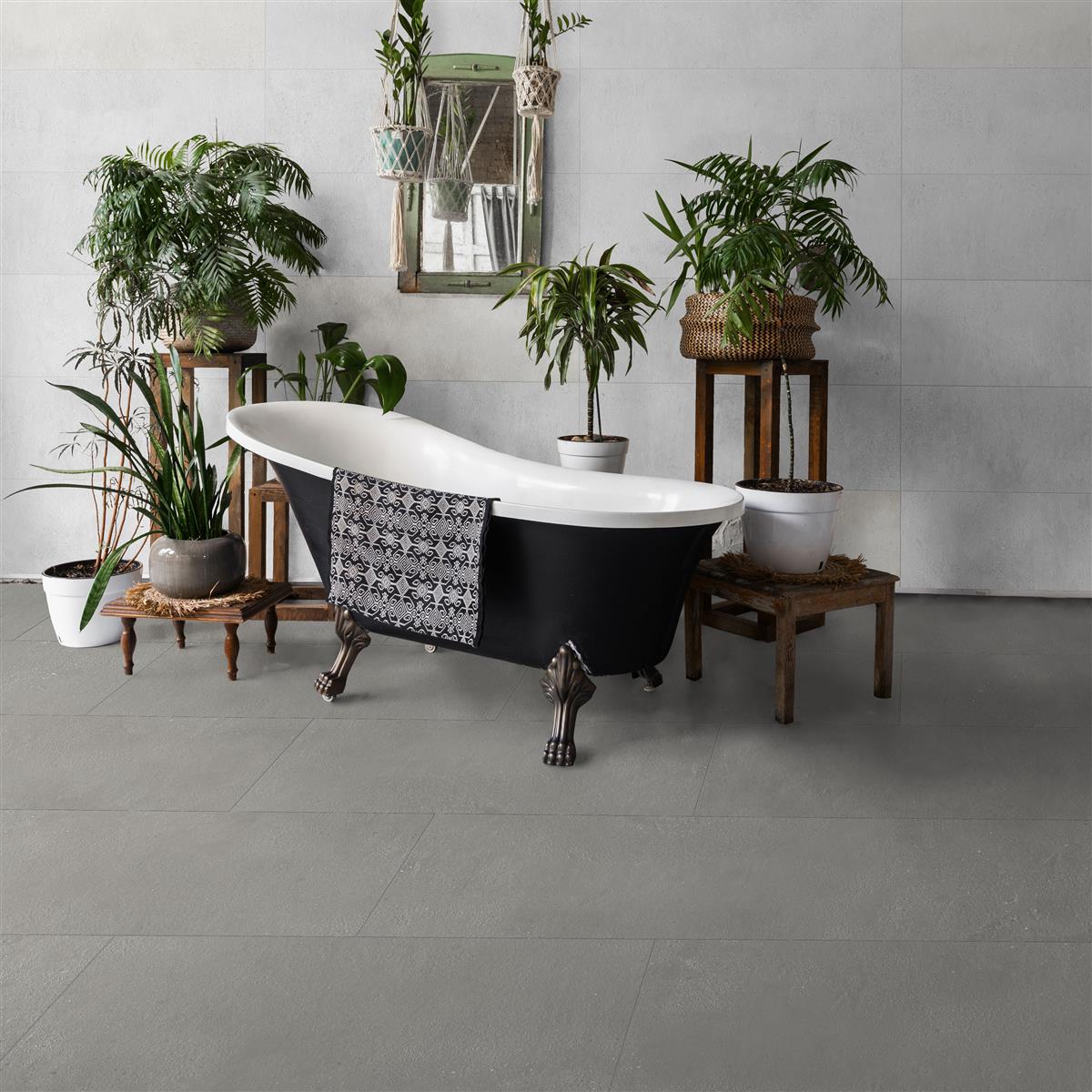Vloertegels Malibu Beton Optic Lichtgrijs 60x120cm
