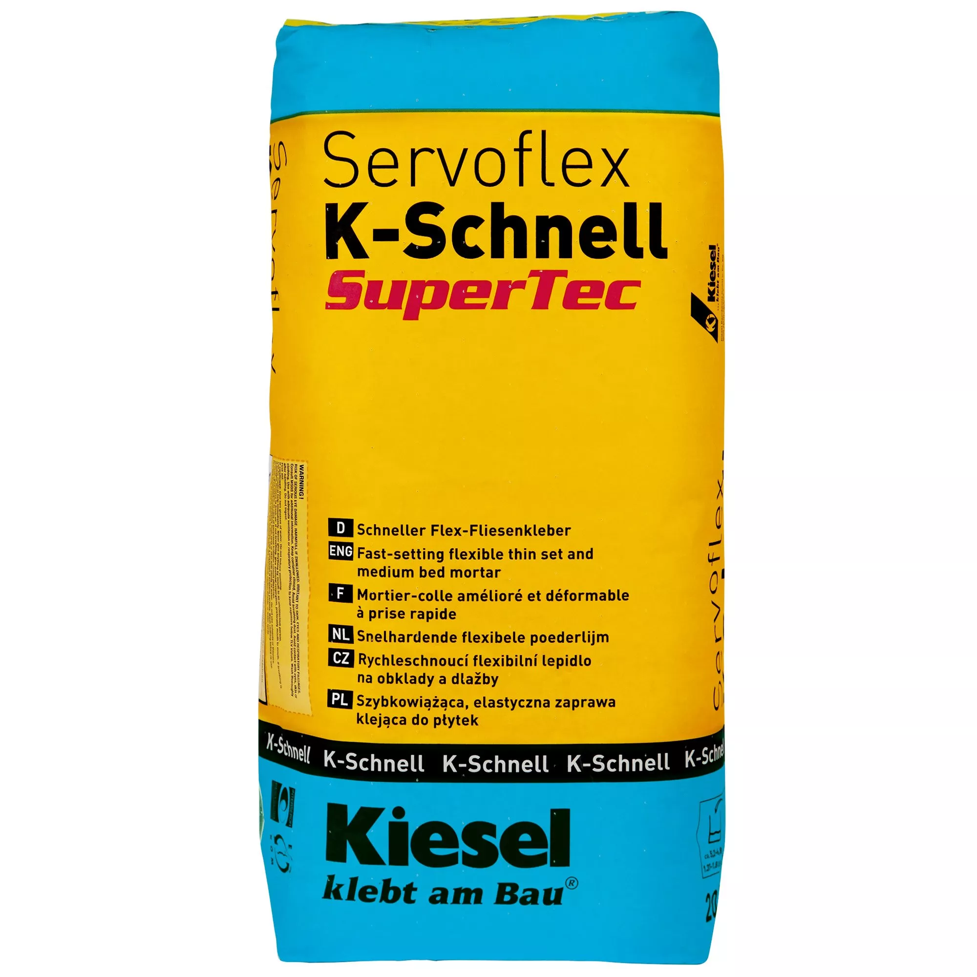 Kiesel Servoflex K-Schnell - Grootformaat Bekledingen Snelle Tegellijm (20KG) Kiesel Servoflex K-Schnell - Grootformaat Bekledingen Snelle Tegellijm (20KG)
