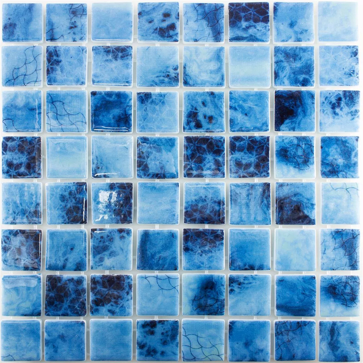 Glas Zwembad Mozaïek Baltic Blauw 38x38mm Glas Zwembad Mozaïek Baltic Blauw 38x38mm