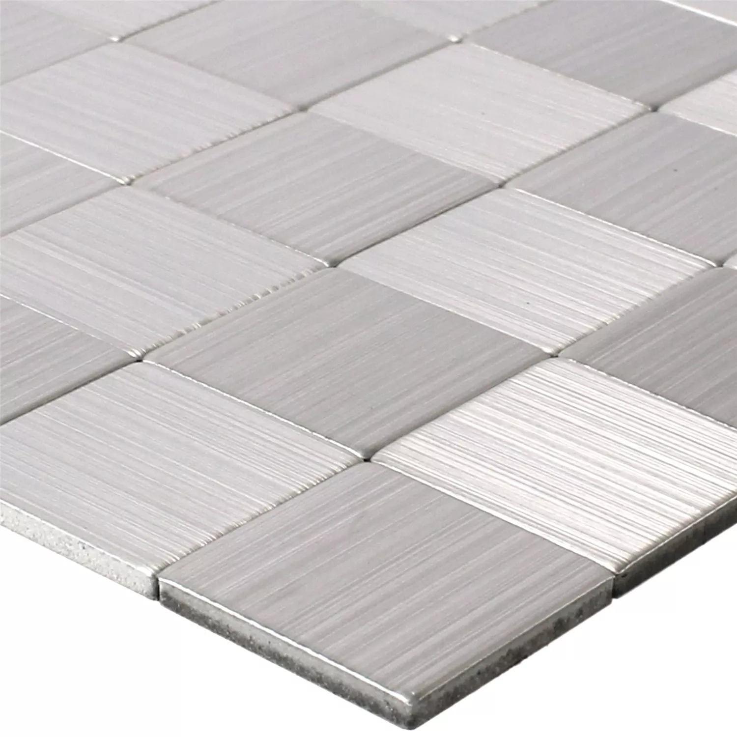 Sample Mozaïektegel Metaal Zelfklevend Mikros Zilver Vierkant 25