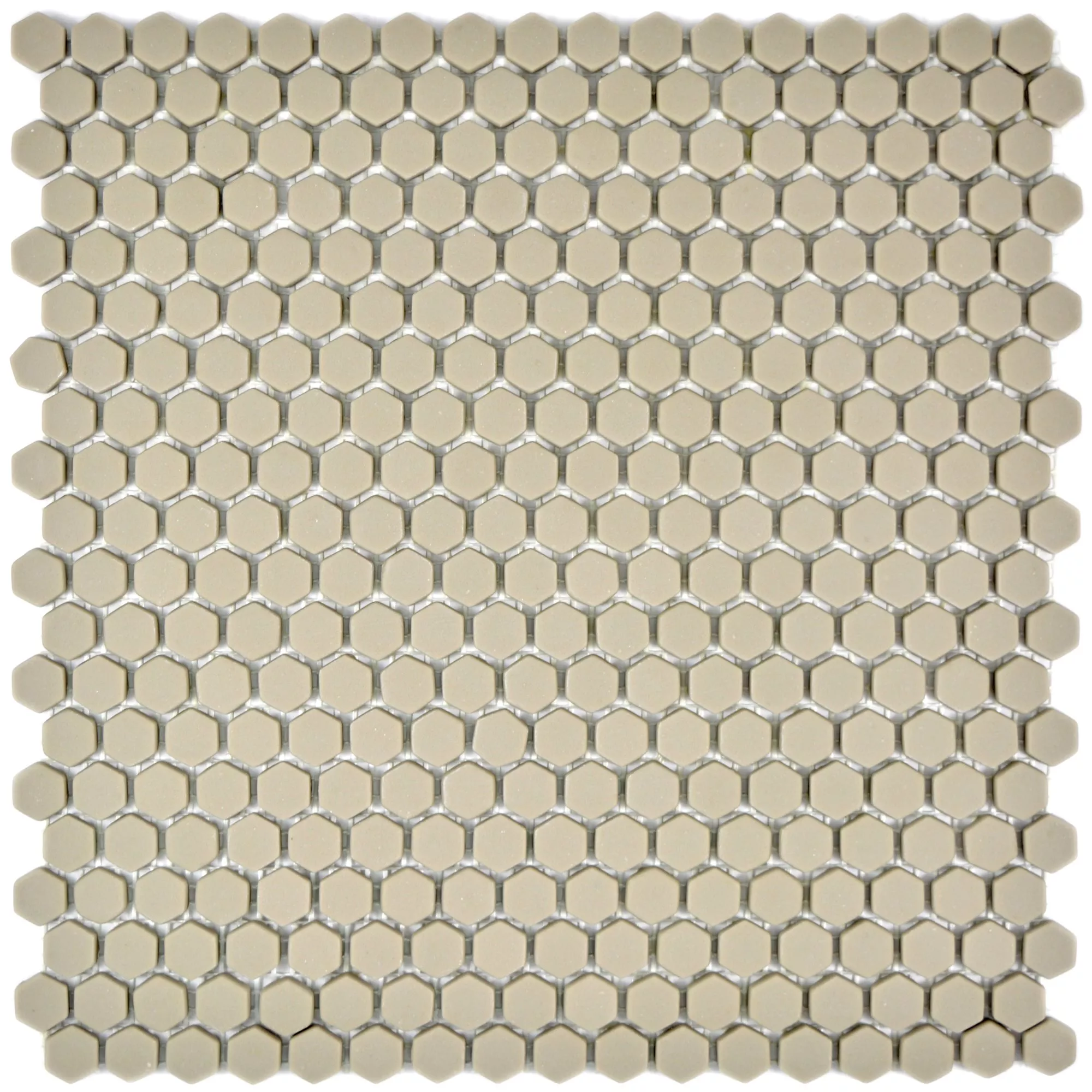 Sample Glasmozaïek Tegels Kassandra Hexagon Cream Mat