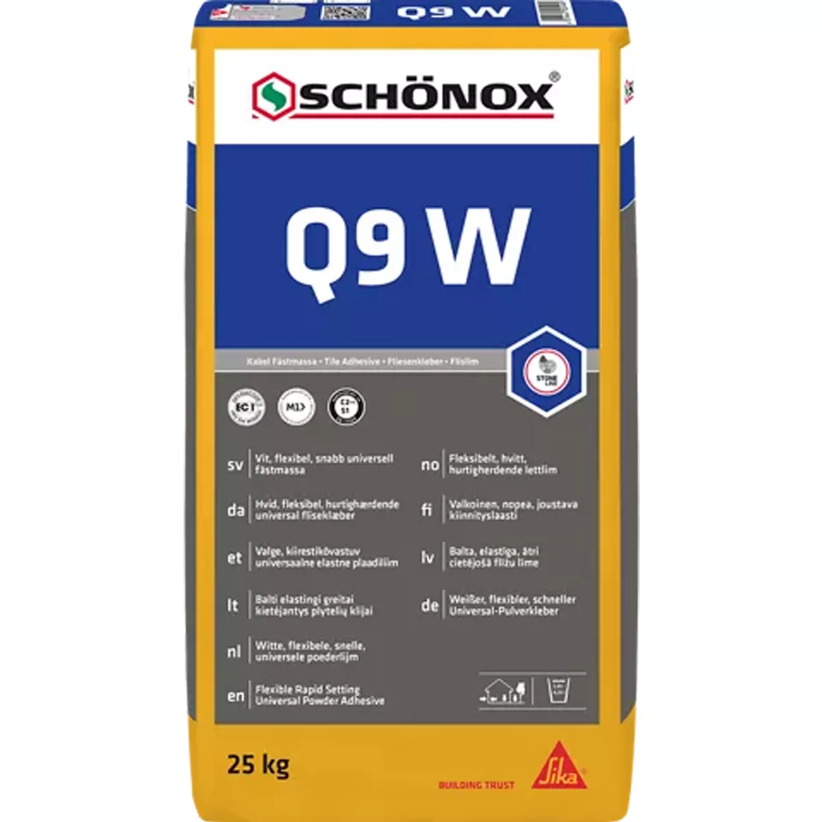Tegellijm Schönox Q9 W Wit Flexibele Universele Poederlijm 25 KG Tegellijm Schönox Q9 W Wit Flexibele Universele Poederlijm 25 KG