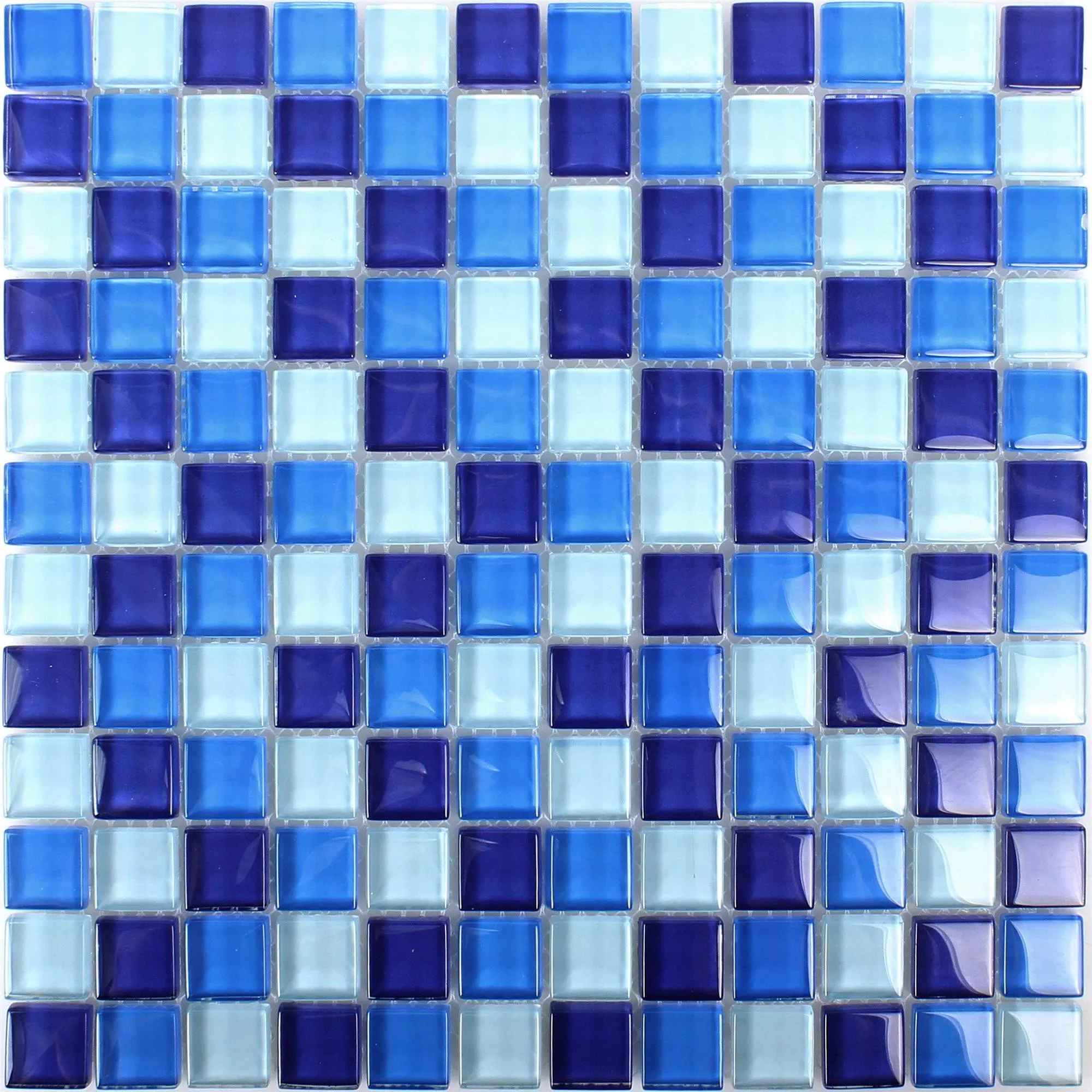 Glasmozaïek Tegels Blauw Mix 23x23x8mm
