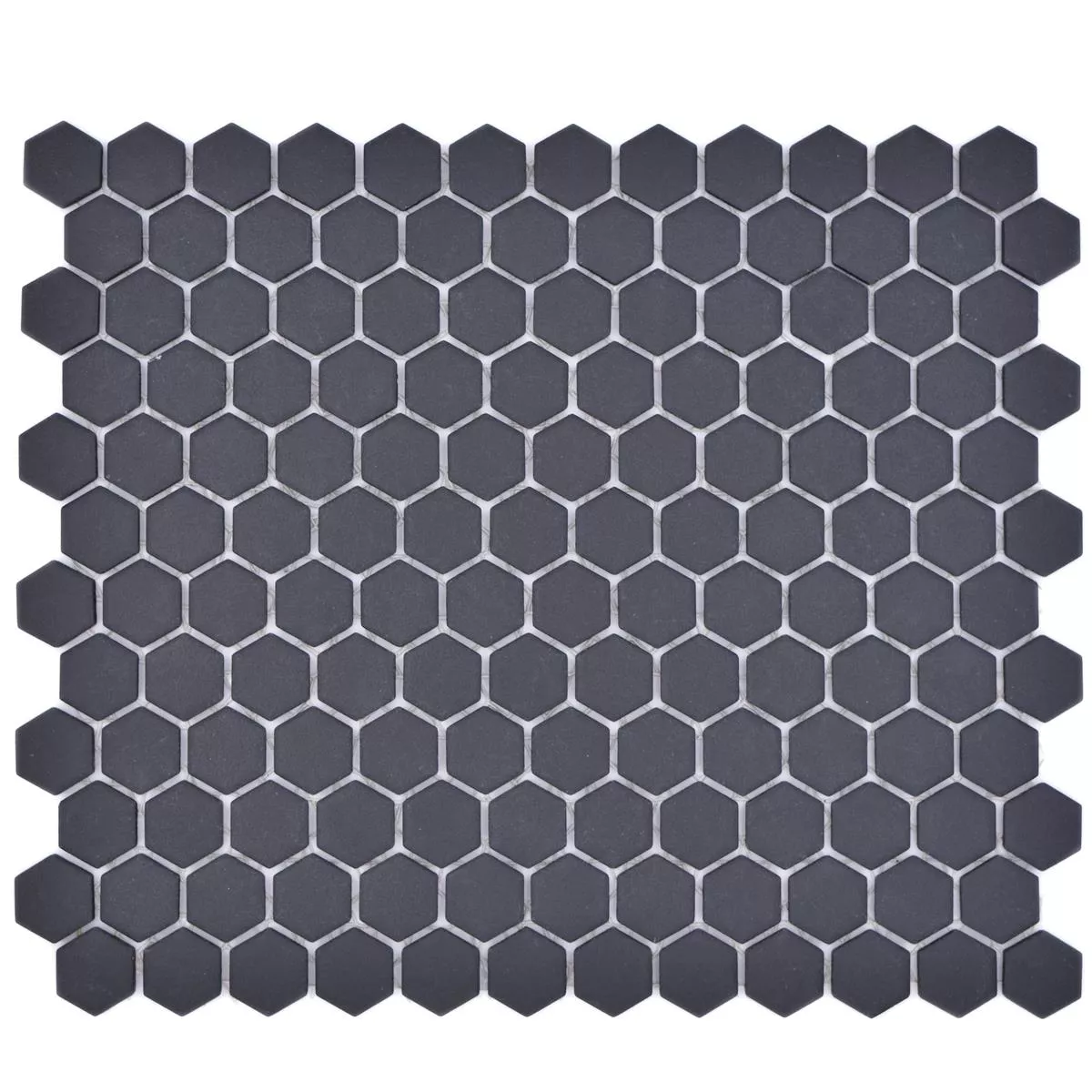 Sample Keramiek Mozaïek Bismarck R10B Hexagon Zwart H23
