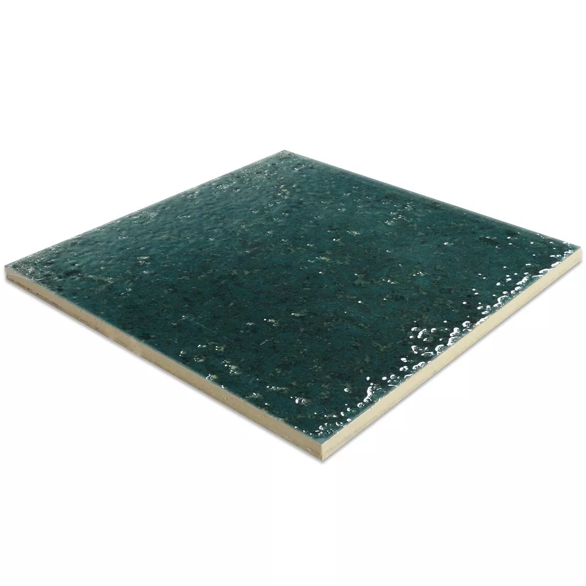 Sample Wandtegels Lara Glanzend Gegolfd 15x15cm Groen