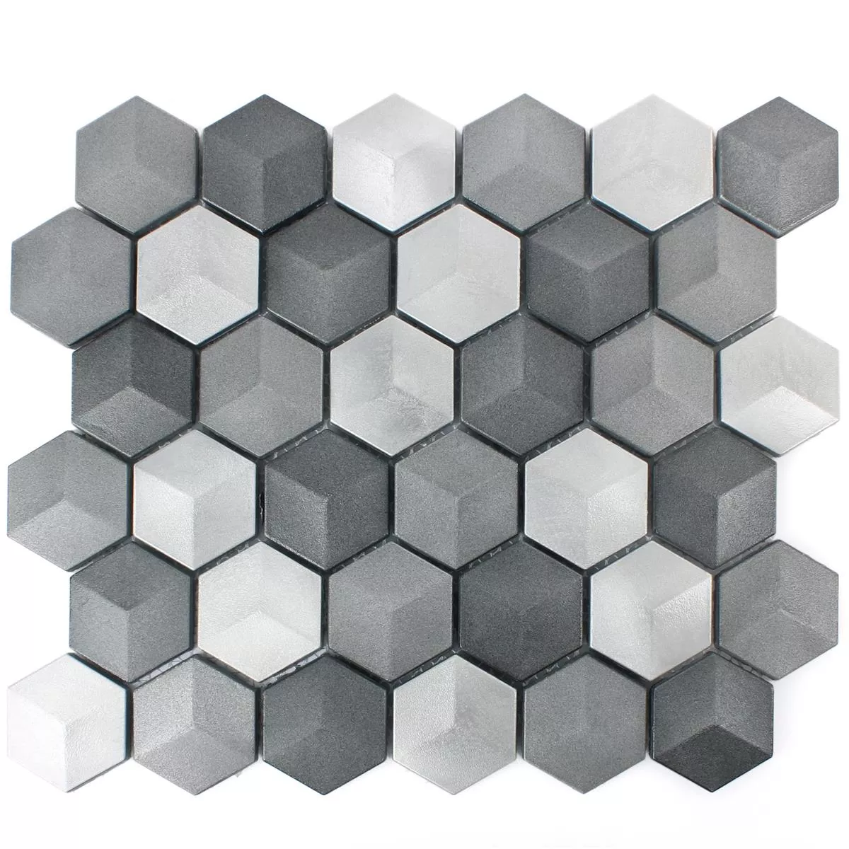 Mozaïektegel Hexagon Kandilo Zwart Zilver