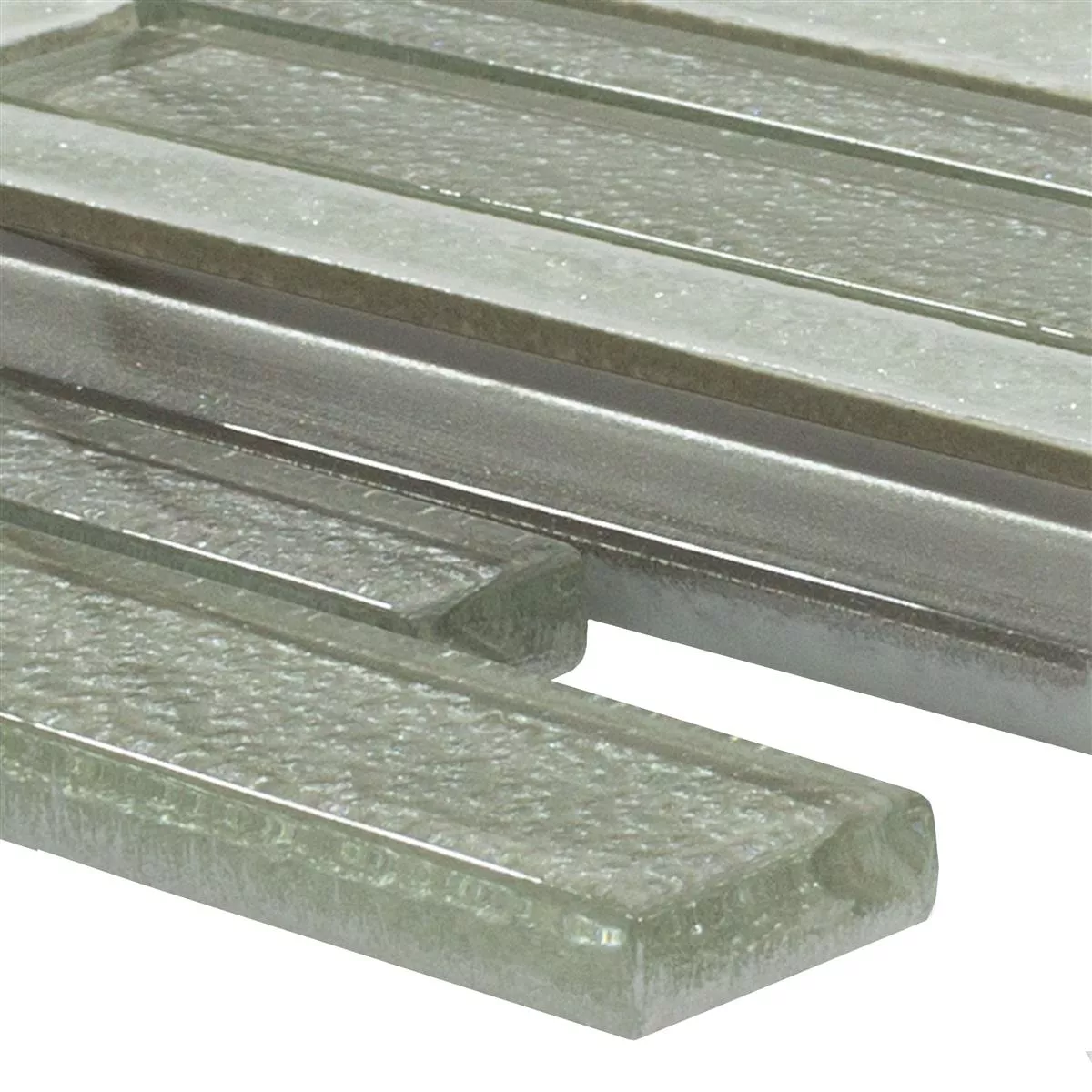 Glas Natuursteen Mozaïek Kristal Springs Brick Wit Glas Natuursteen Mozaïek Kristal Springs Brick Wit