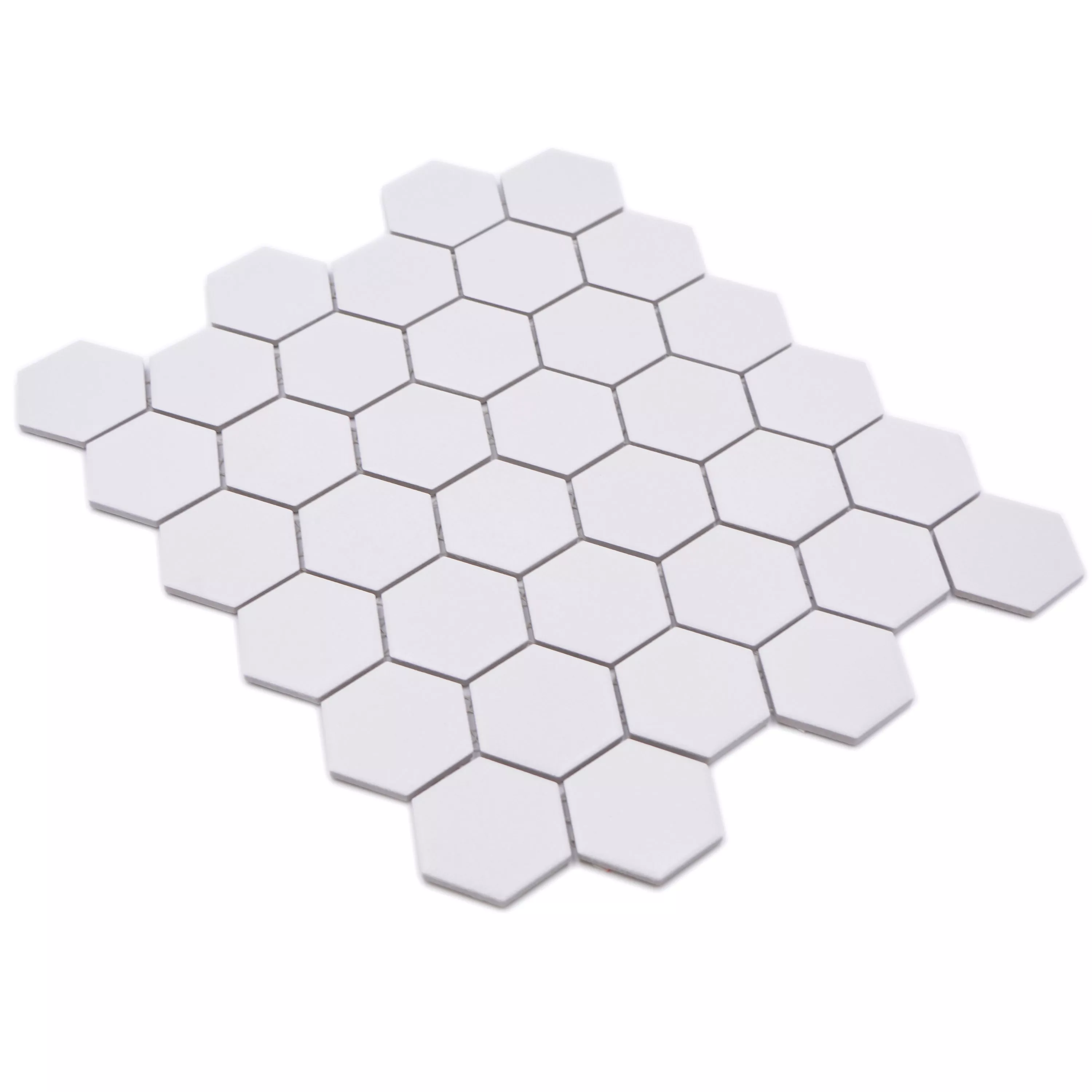 Sample Keramiek Mozaïek Bismarck R10B Hexagon Wit H51