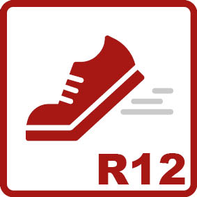 Antislip R12 
Hellingshoek 27-35°Hoge wrijvingswaarde, ideaal voor gebieden zoals koelruimtes, brandweerkazernes of rioolwaterzuiveringsinstallaties.