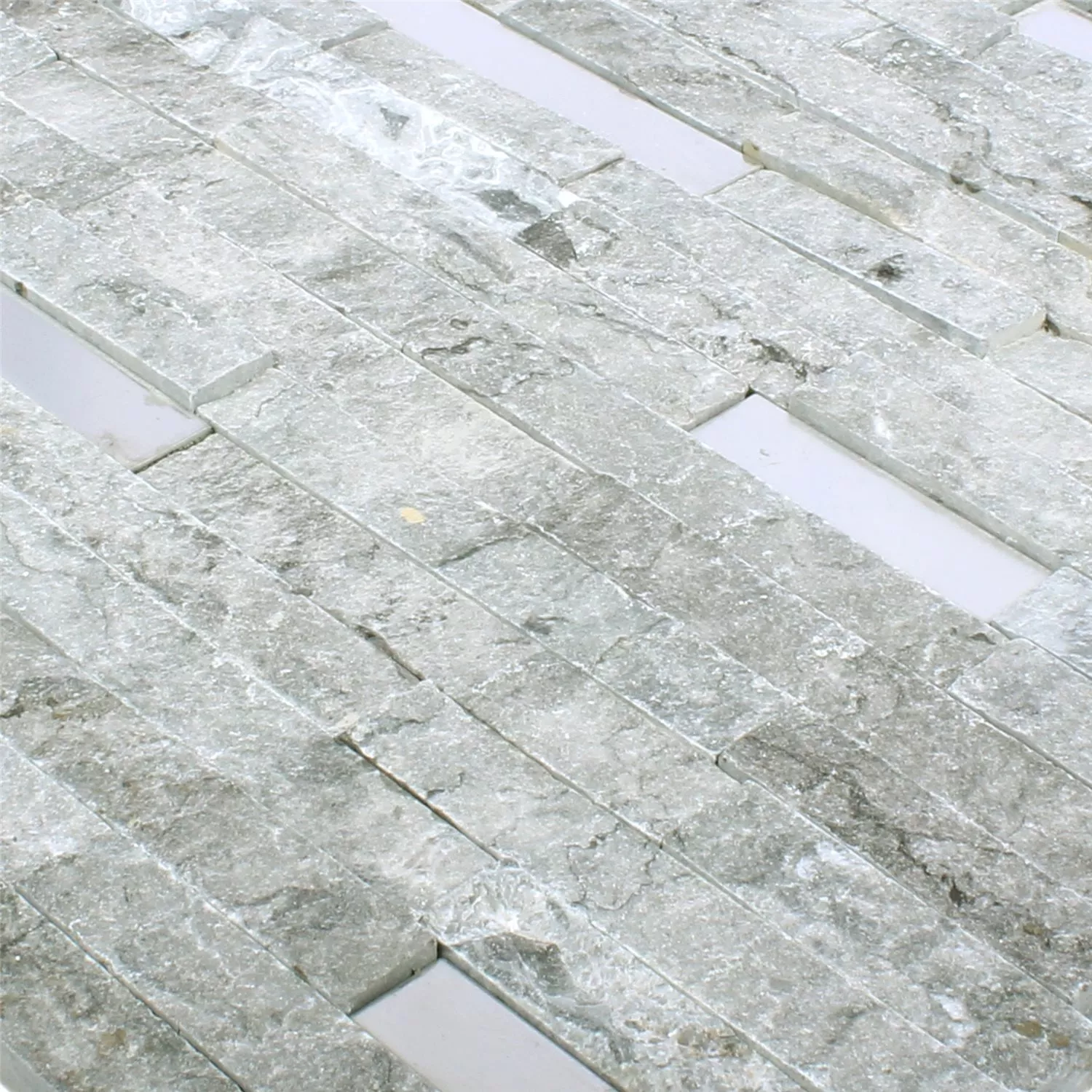 Sample Mozaïektegel Deepstone Natuursteen Roestvrij Staal Grijs 3D