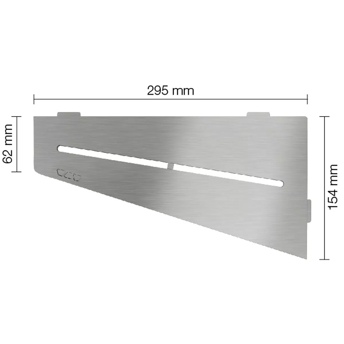 Wandplank doucheplank Schlüter vierkant 15,4x29,5cm puur zilver