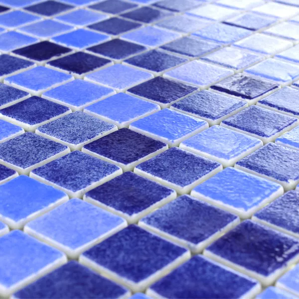 Glas Zwembad Mozaïek 25x25x4mm Blauw Mix