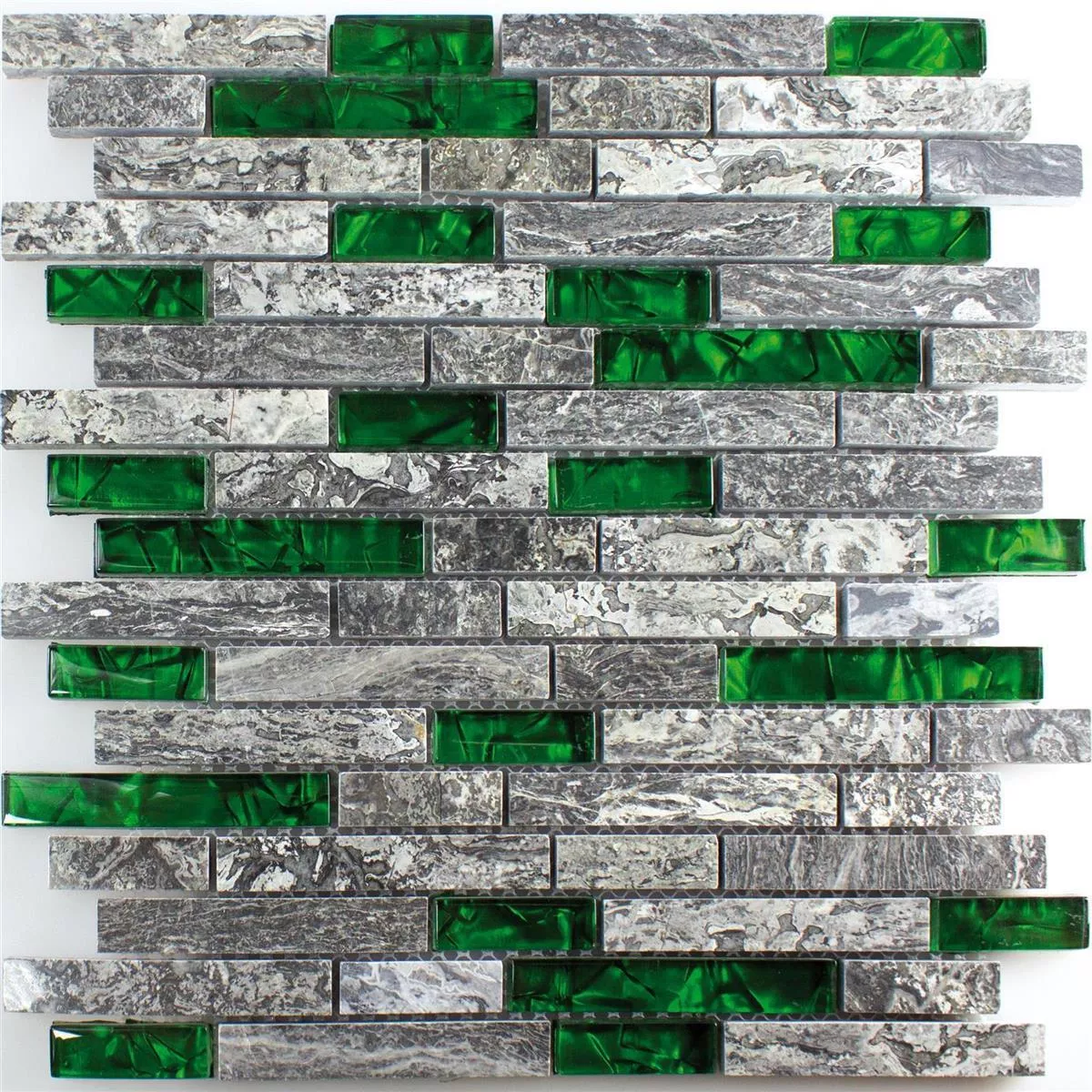 Glasmozaïek Natursteentegels Manavgat Grijs Groen Brick
