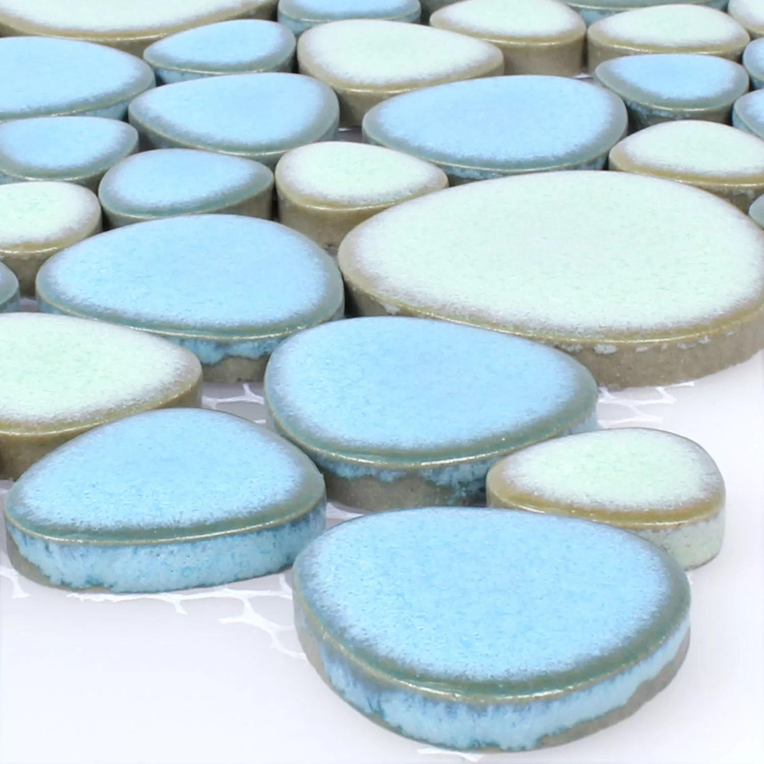 Mozaïektegel Keramiek Kiezellook Turquoise