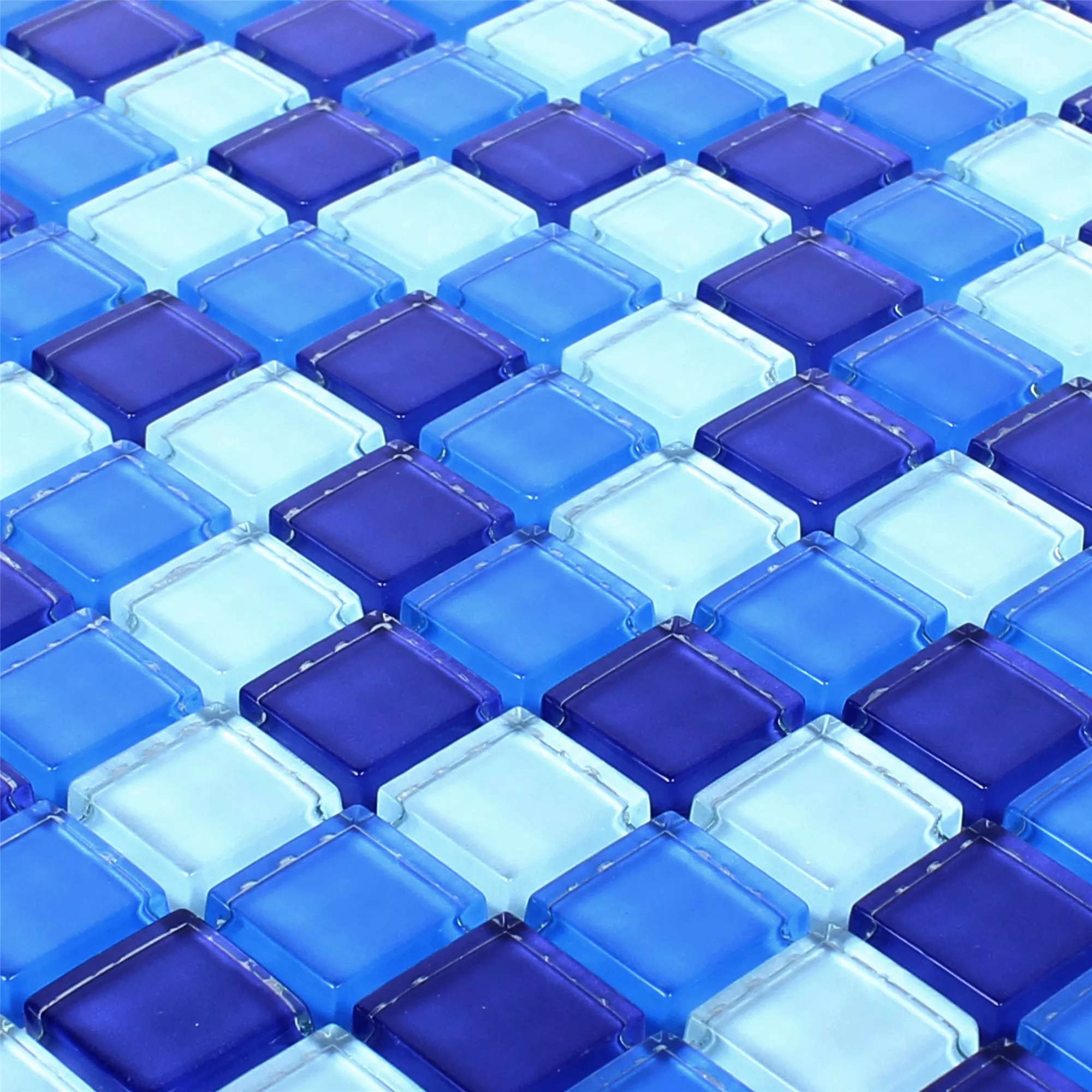 Glasmozaïek Tegels Blauw Mix 23x23x8mm