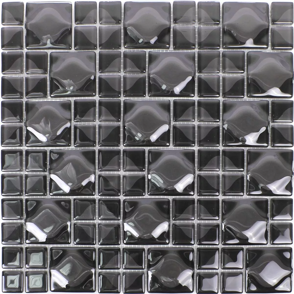Sample Glasmozaïek Tegels Nokta Zwart Grijs 3D