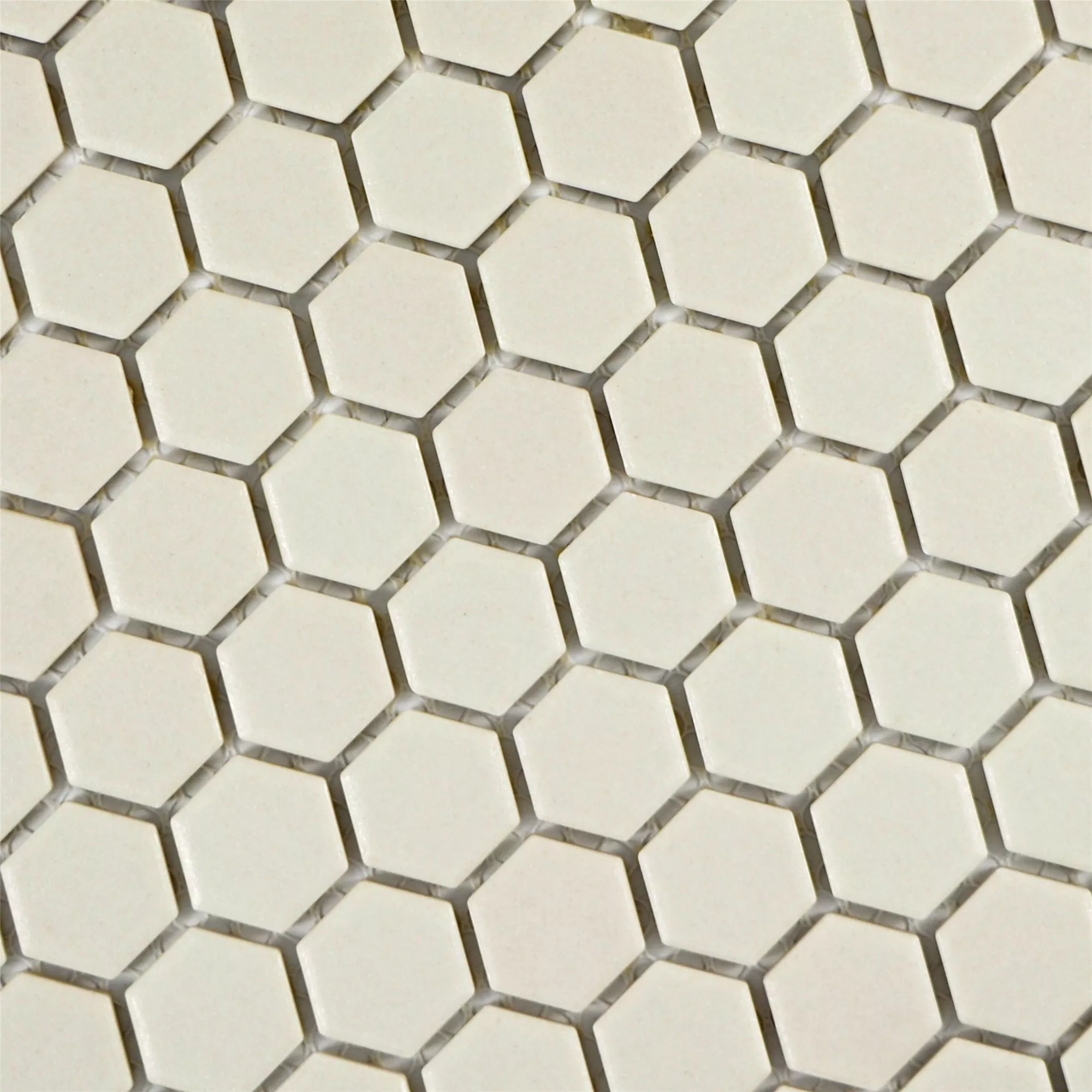 Sample Keramiek Mozaïektegels Hexagon Zeinal Onverglaasd Lichtbeige R10B
