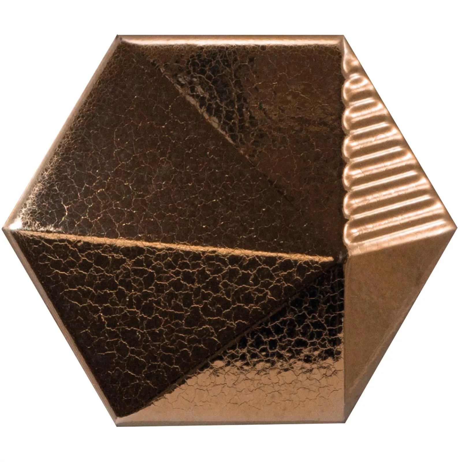 Wandtegels Rockford 3D Hexagon 12,4x10,7cm Koperen