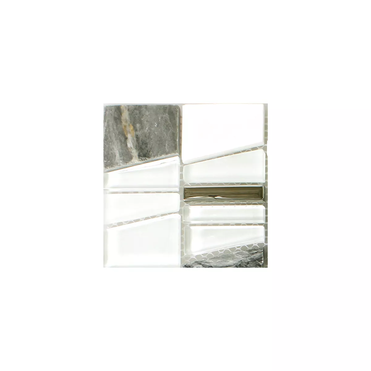 Sample Mozaïektegel Glas Resin Natuursteen Wit Effect