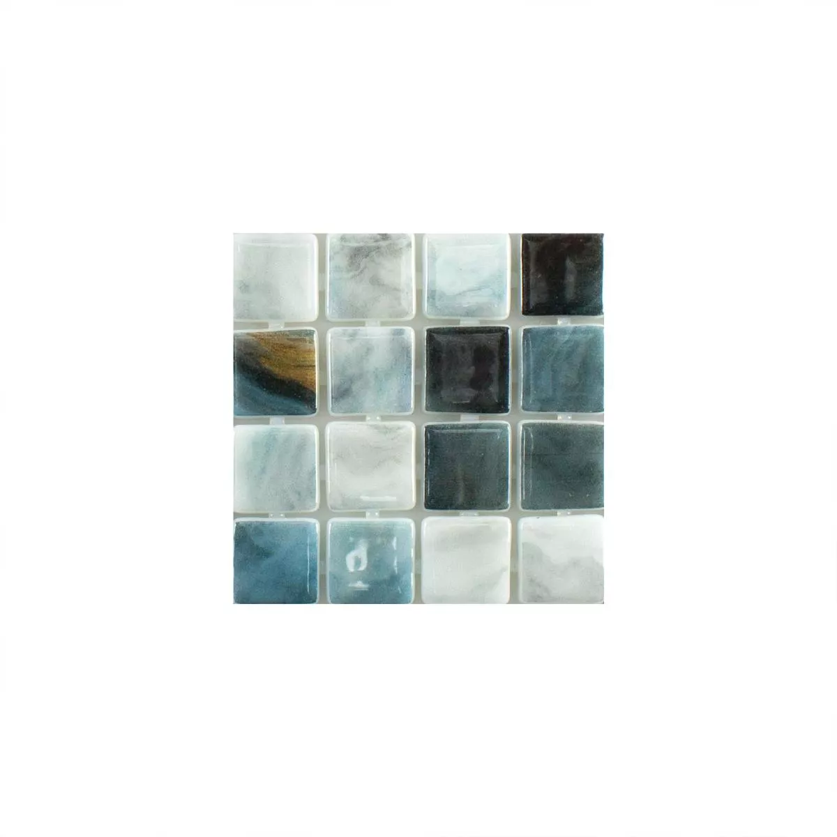 Sample Glas Zwembad Mozaïek Baltic Blauw Grijs