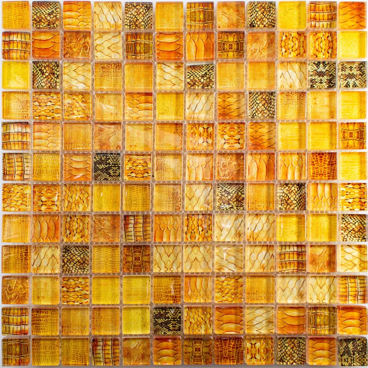 Sample Glasmozaïek Tegels Python Oranje 23