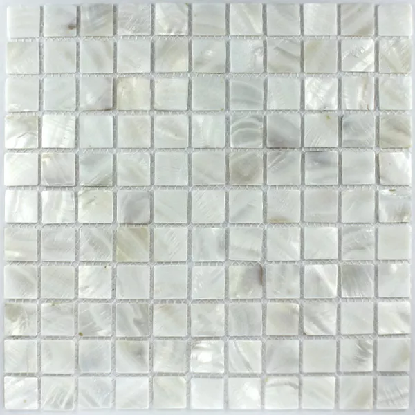 Sample Mozaïektegel Glas Paarlemoer Effect  Wit