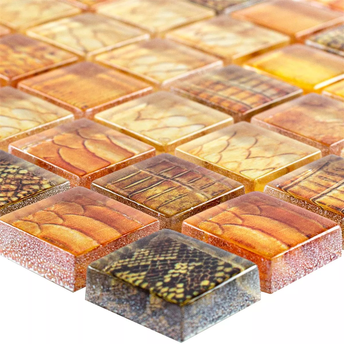Glasmozaïek Tegels Python Oranje 23 Glasmozaïek Tegels Python Oranje 23