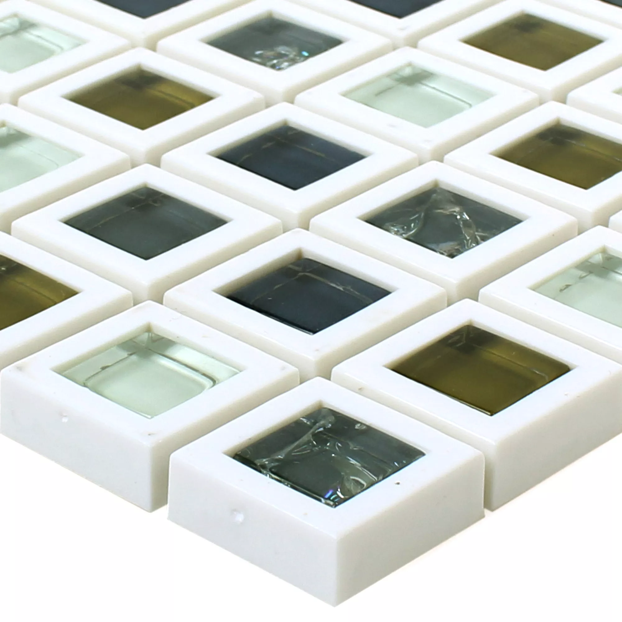 Glas Kunststof Mozaïek Anatolia Groen Wit