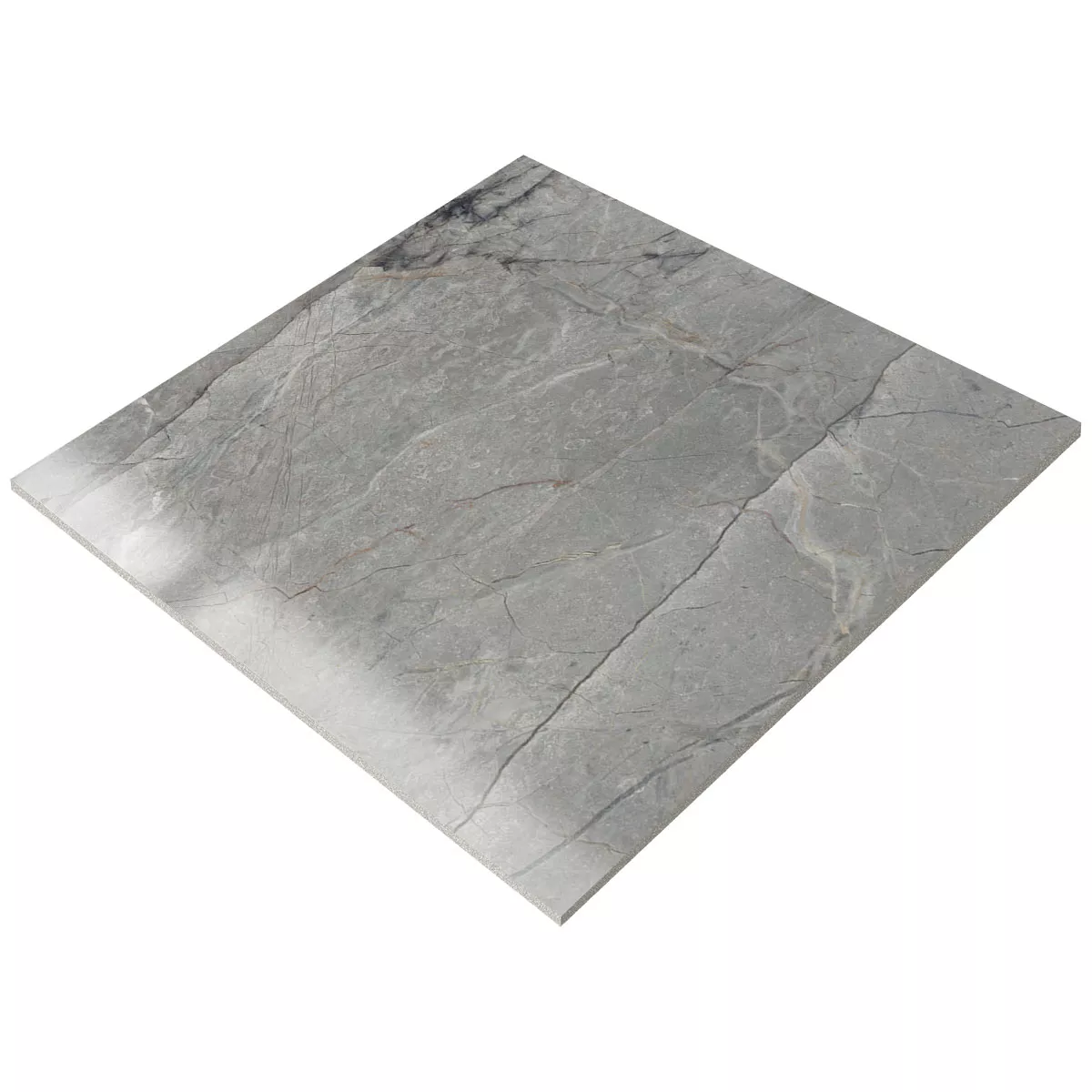 Vloertegels Ancona Marmerlook Grijs Glanzend Glanzend 60x60cm