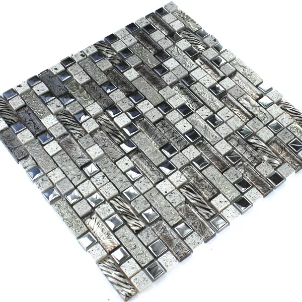 Sample Mozaïektegel Glas Metaal Kwarts Komposit Zilver