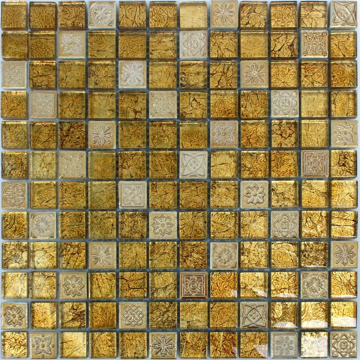 Sample Mozaïektegel Glas Natuursteen Coloniale Guld