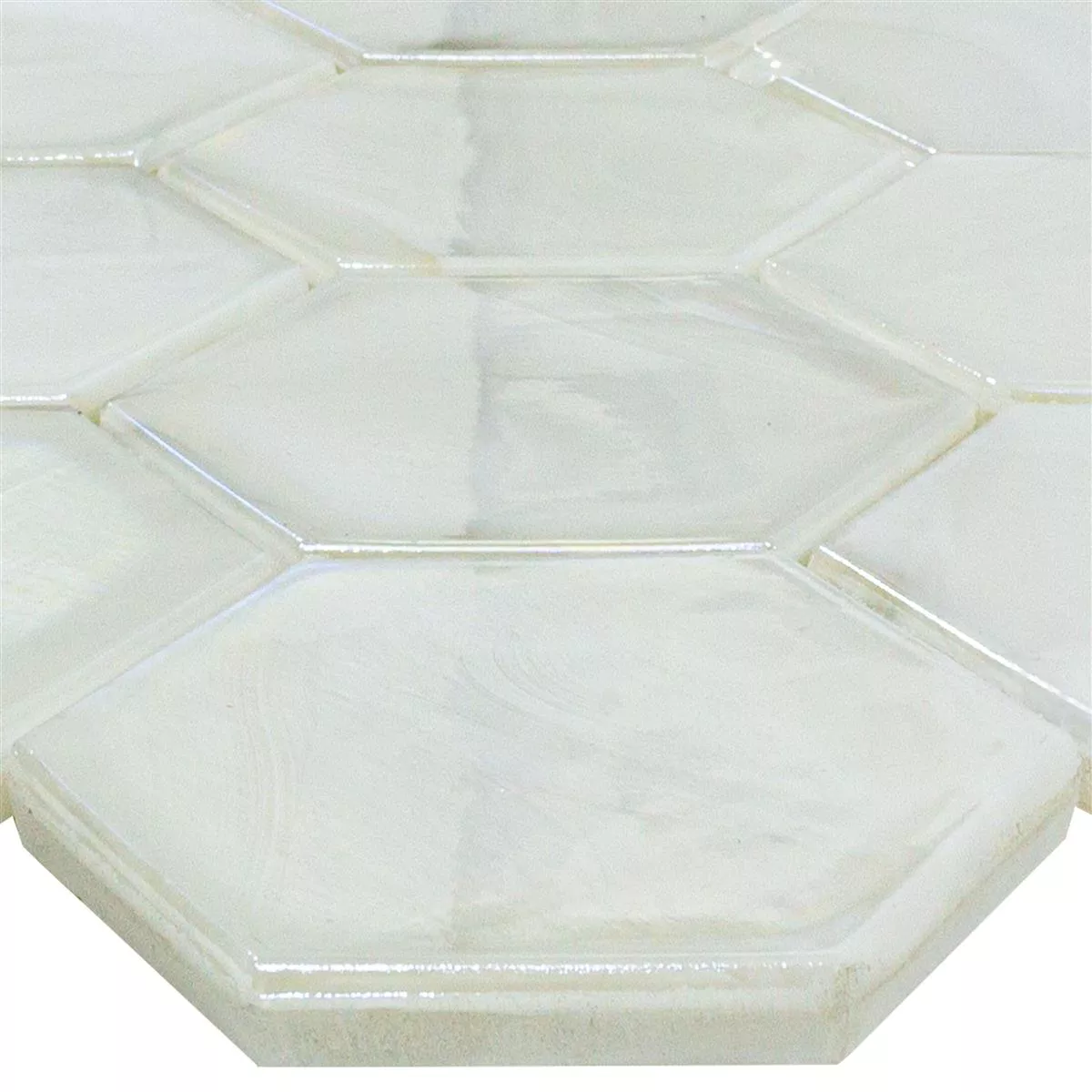 Glasmozaïek Tegels Andalucia Hexagon Wit Glasmozaïek Tegels Andalucia Hexagon Wit