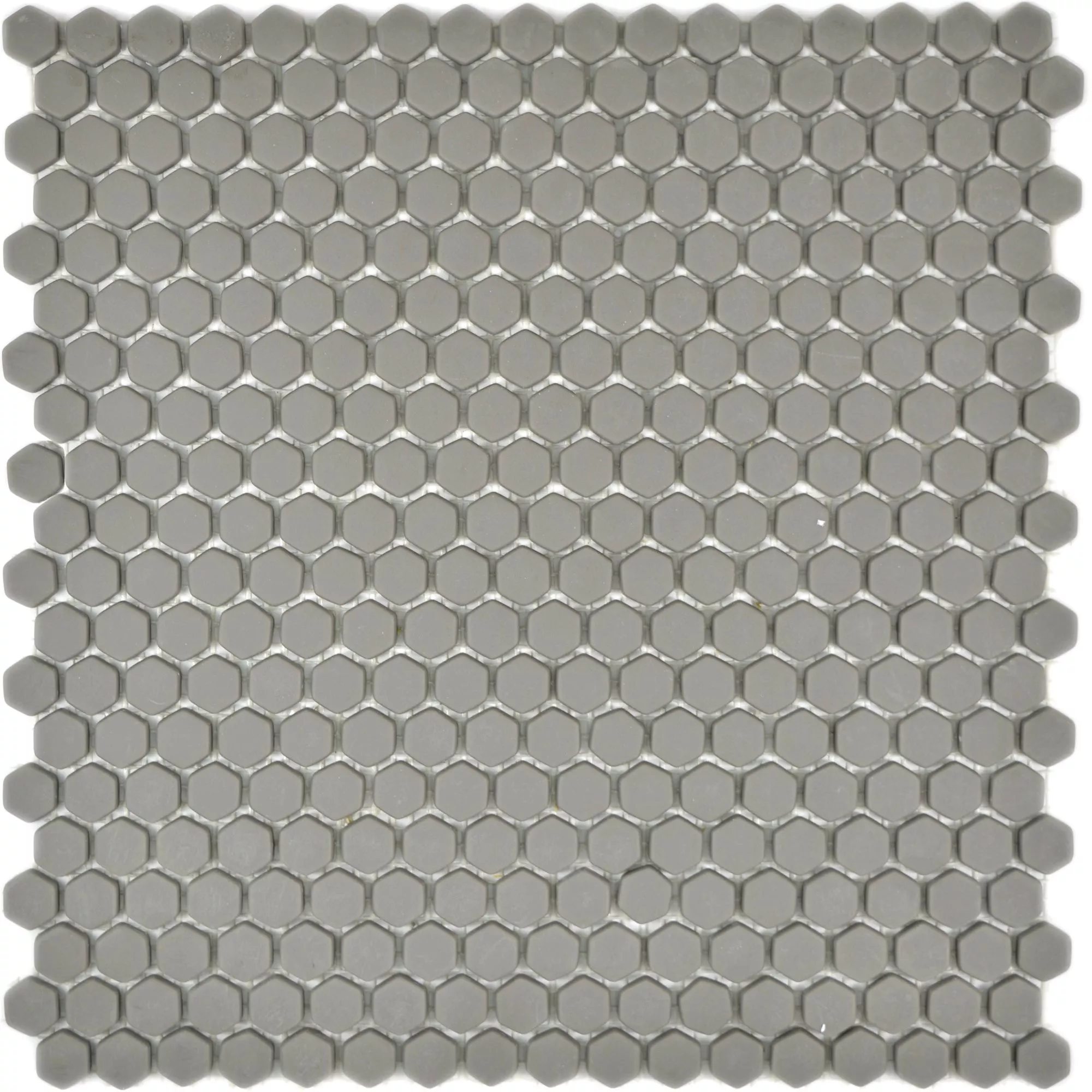 Sample Glasmozaïek Tegels Kassandra Hexagon Grijs Bruin Mat
