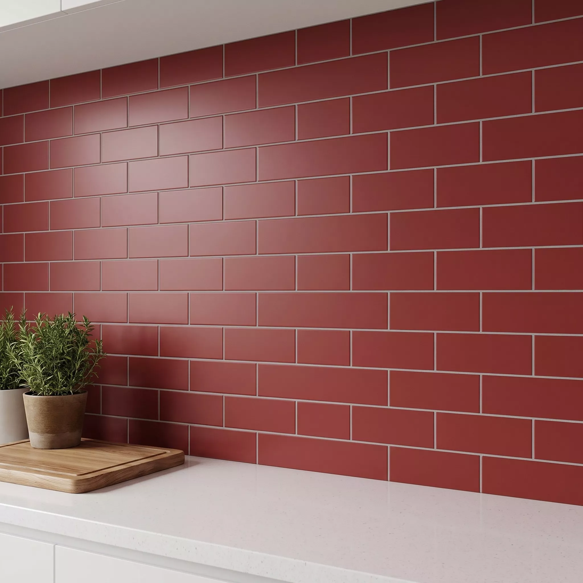 Metro tegel Rood Mat 10x20 cm Zonder Facet Avebury Burdeos