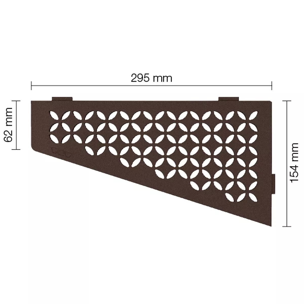 Wandplank doucheplank Schlüter vierkant 15,4x29,5cm bloemen brons