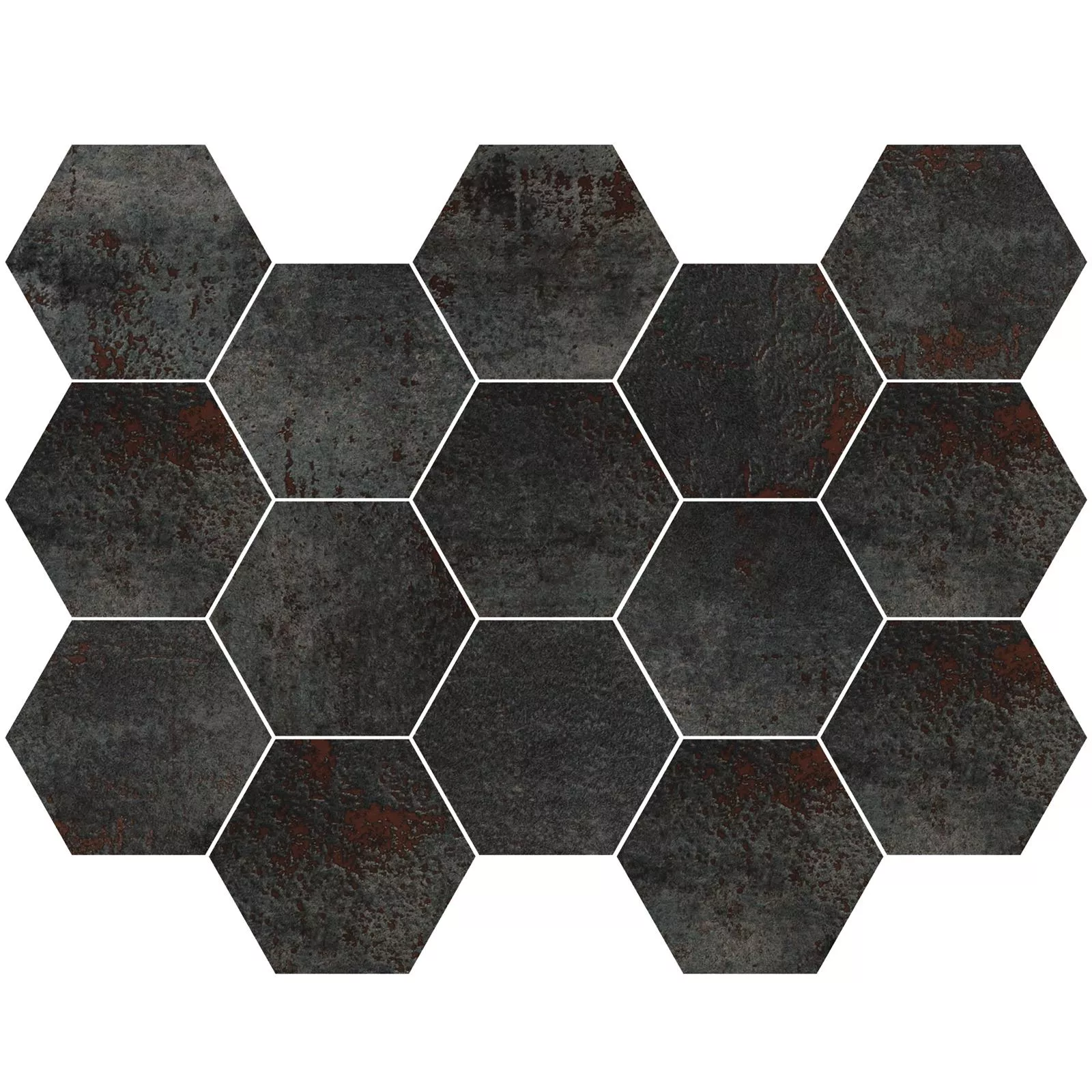 Mozaïektegel Phantom Titanium Hexagon Lappato