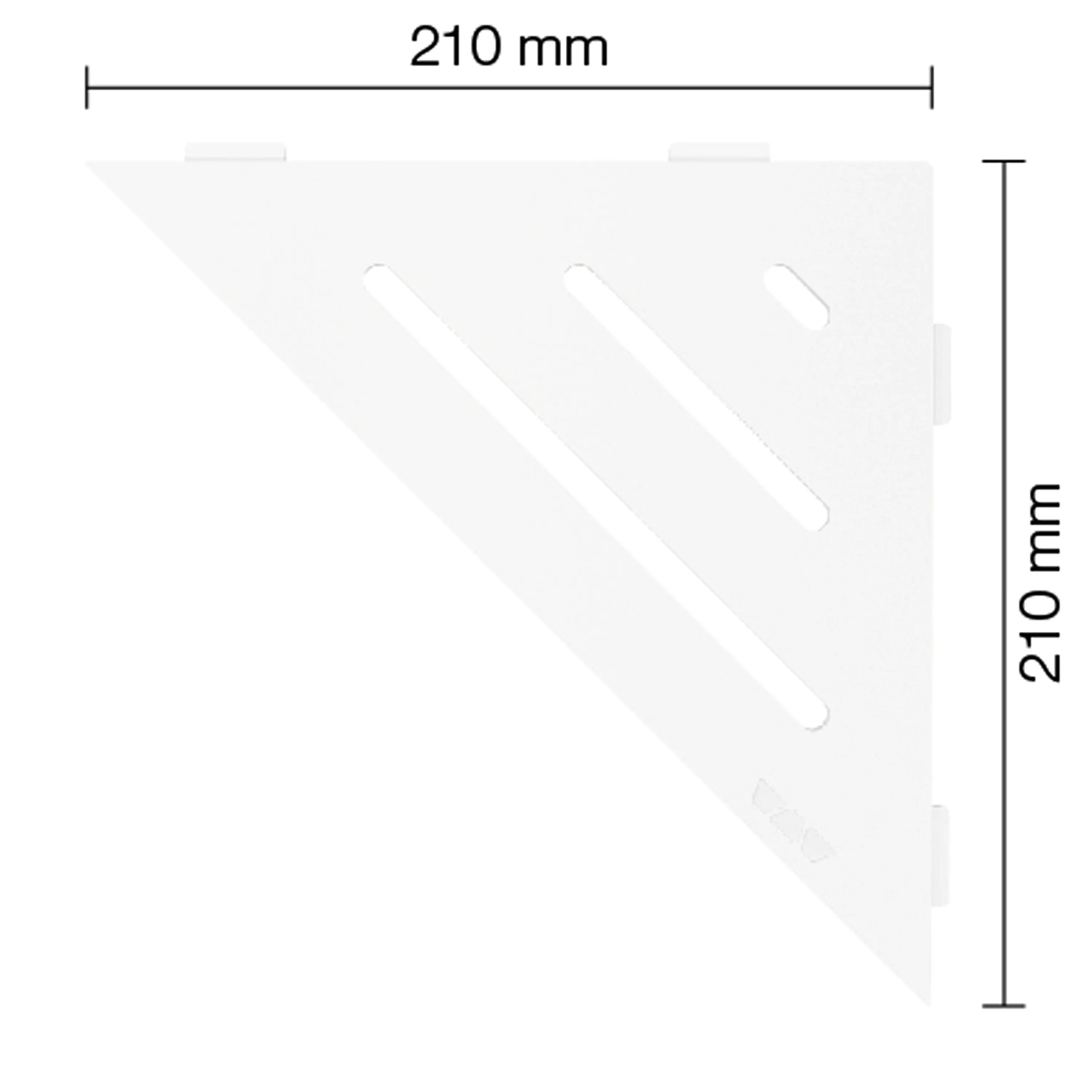 Wandplank doucheplank Schlüter driehoek 21x21cm golf wit
