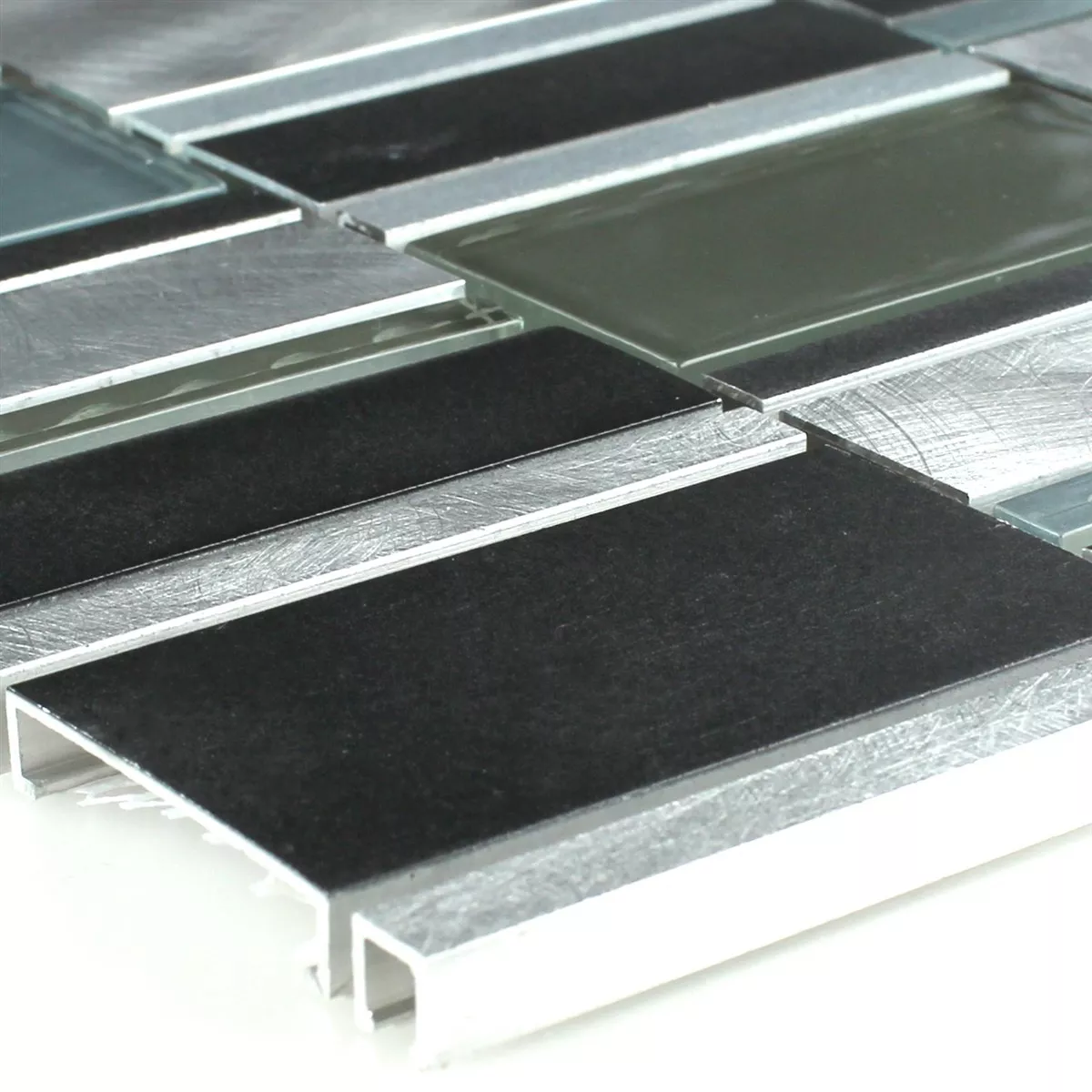 Glas Aluminium Metaal Mozaïektegel Akören Blauw Mix