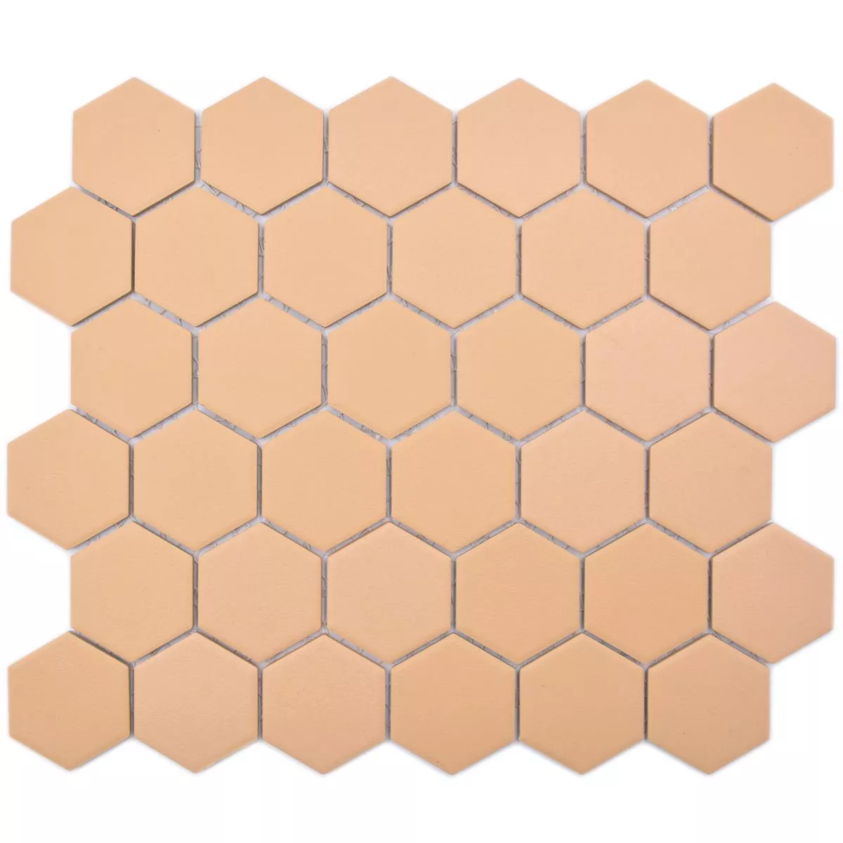 Sample Keramiek Mozaïek Bismarck R10B Hexagon Oker Oranje H51