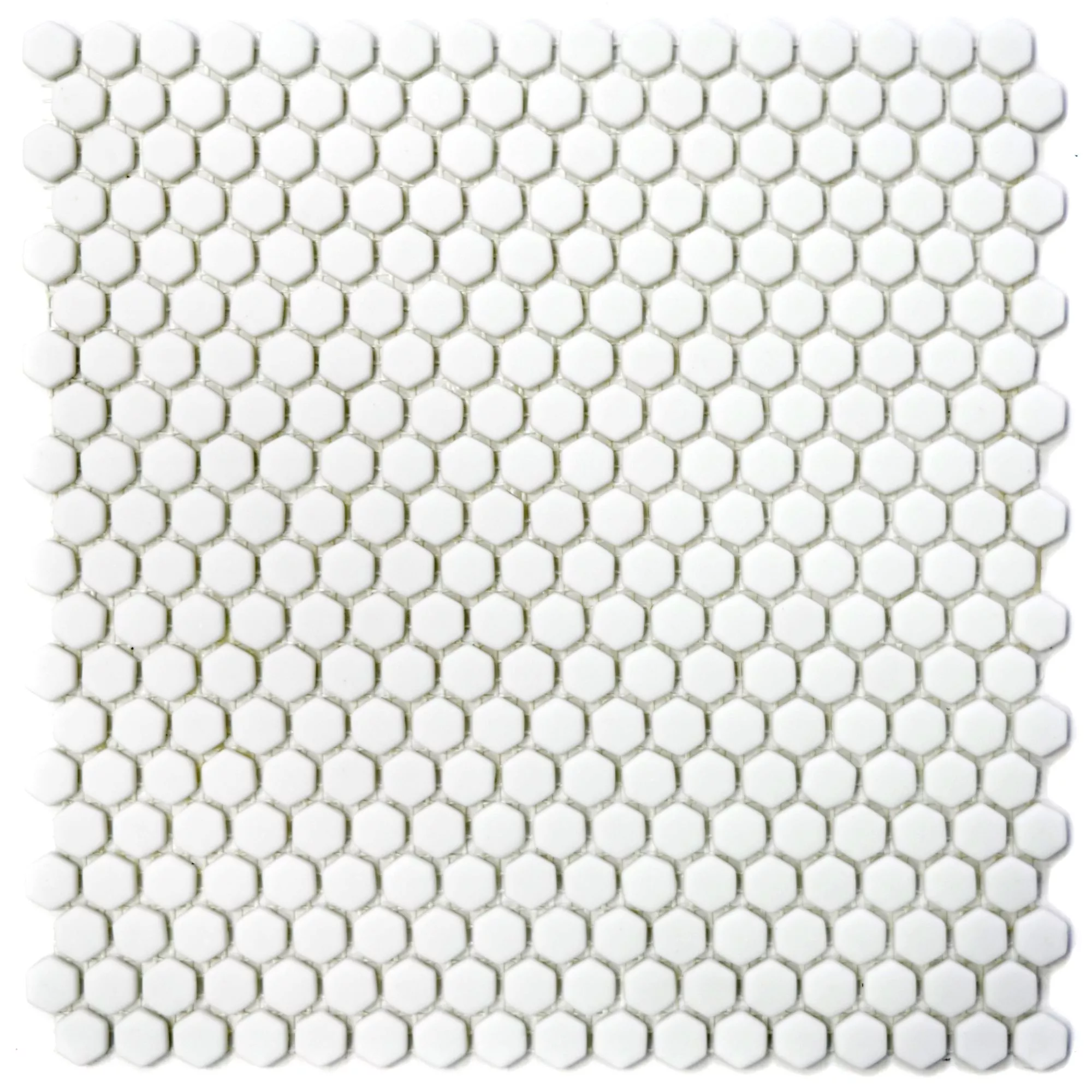 Sample Glasmozaïek Tegels Kassandra Hexagon Wit Mat