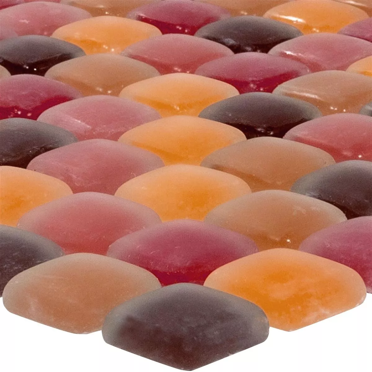 Glasmozaïek Tegels Ponterio Frosted Rood Mix Glasmozaïek Tegels Ponterio Frosted Rood Mix